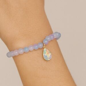 Handmade Beaded Teardrop Crystal Stretch Bracelet